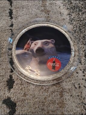 Coca-Cola Polar Bear Glass Plate - Blue, White & Red Accents